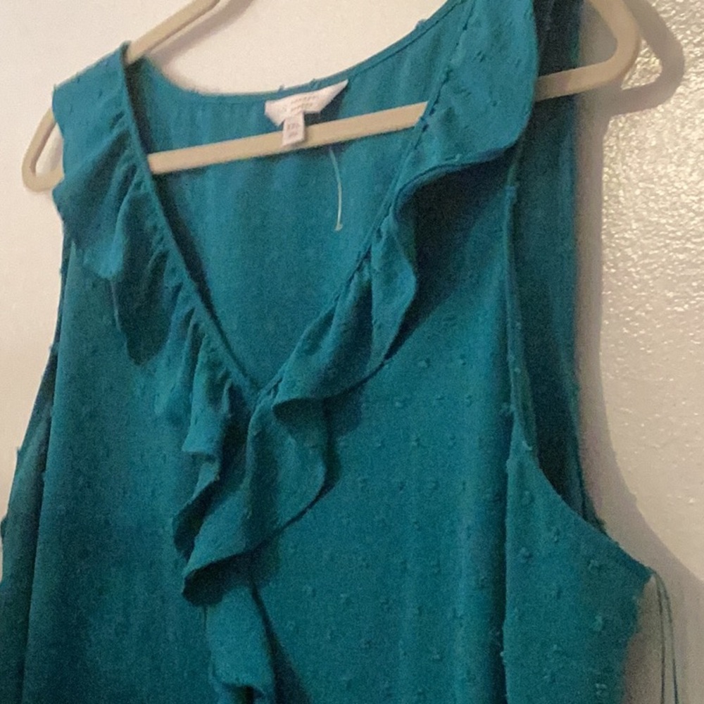 LAUREN CONRAD Ruffle V neck shirt size XXL